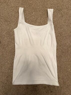 BCBG White Scoop Neck Tank Top